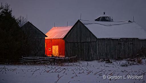 Red Barn At First Light_20498-503.jpg - Photographed near Smiths Falls, Ontario, Canada.